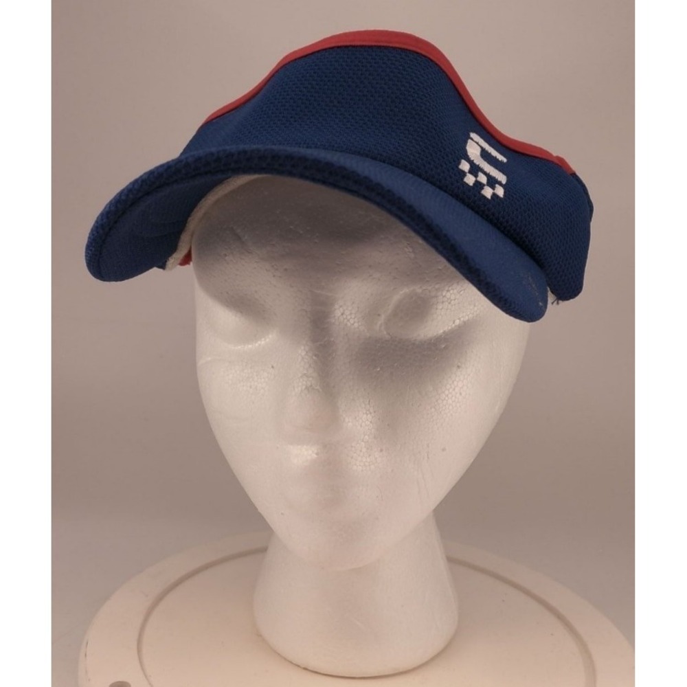 Endurance‎ Visor Hat Clash Endurance Blue Red Stretch Fit One Size Athletic